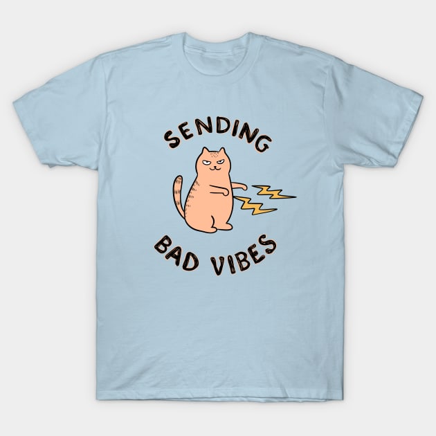 Cat sending bad vibes T-Shirt by coffeeman